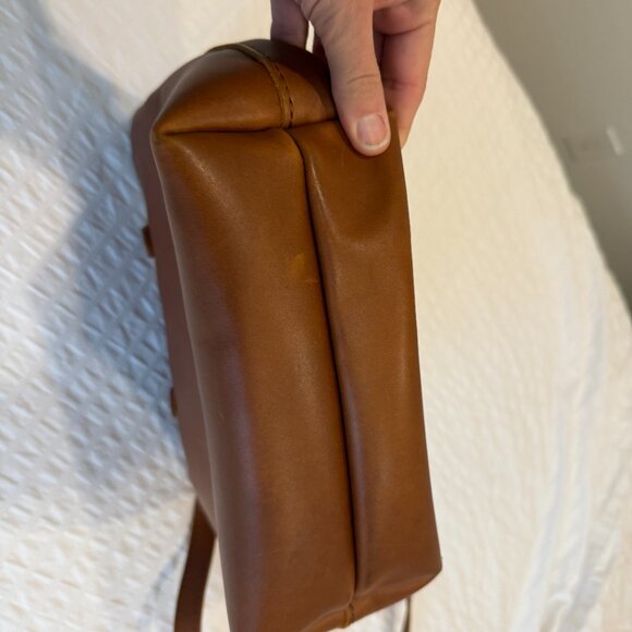 Portland Leather Mini Crossbody Tote in Honey - Picture 2 of 6